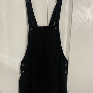 Black corduroy dress, unique with big buttons